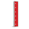 Elite Six Door Padlock Locker with Sloping Top Red - W953-PS Steel Lockers 300mm Deep Elite Lockers   