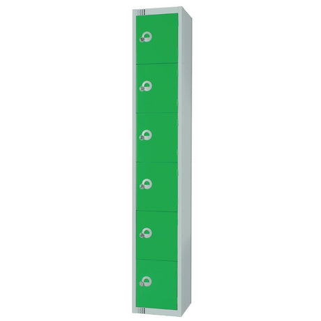 Elite Six Door Manual Combination Locker Locker Green - W958-CL Steel Lockers 300mm Deep Elite Lockers   