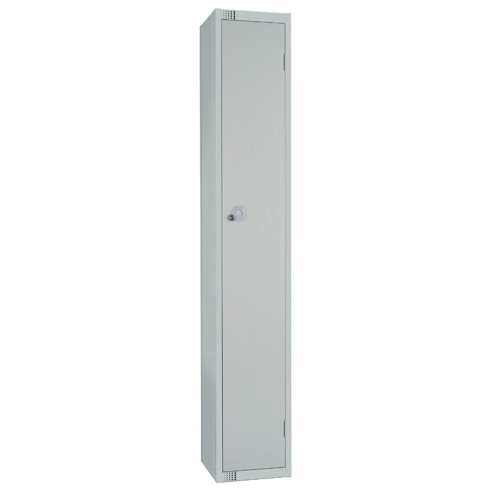 Elite Single Door Camlock Locker with Sloping Top Grey - W959-CS Steel Lockers 450mm Deep Elite Lockers   