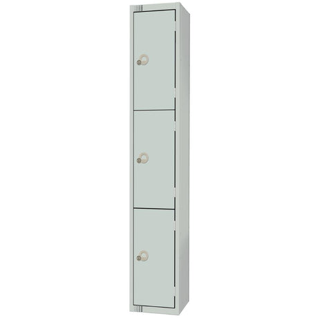 Elite Three Door Electronic Combination Locker with Sloping Top Grey - W961-ELS Steel Lockers 450mm Deep Elite Lockers   