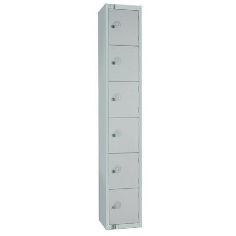 Elite Six Door Camlock Locker Grey - W963-C Steel Lockers 450mm Deep Elite Lockers   