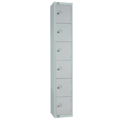 Elite Six Door Electronic Combination Locker with Sloping Top Grey - W963-ELS Steel Lockers 450mm Deep Elite Lockers   