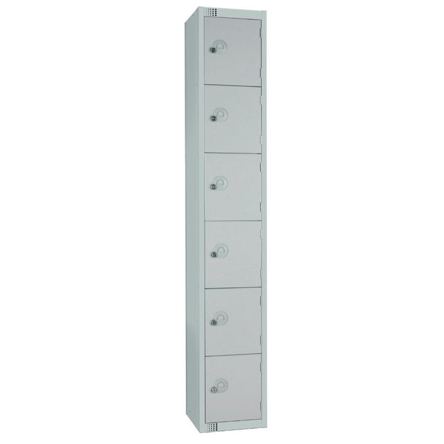 Elite Six Door Electronic Combination Locker with Sloping Top Grey - W963-ELS Steel Lockers 450mm Deep Elite Lockers   