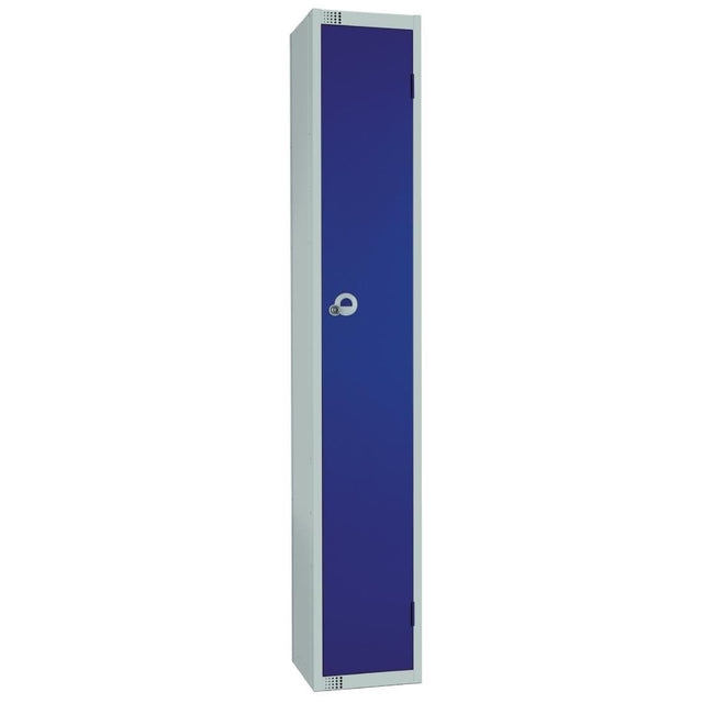Elite Single Door Camlock Locker with Sloping Top Blue - W974-CS Steel Lockers 450mm Deep Elite Lockers   