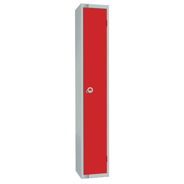 Elite Single Door Electronic Combination Locker with Sloping Top Red - W979-ELS Steel Lockers 450mm Deep Elite Lockers   