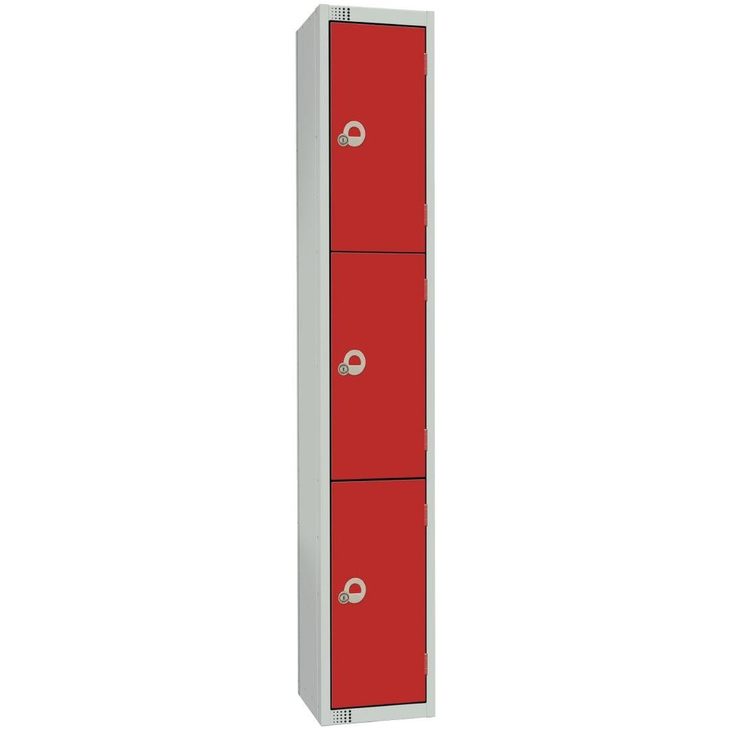 Elite Four Door Electronic Combination Locker with Sloping Top Red - W982-ELS Steel Lockers 450mm Deep Elite Lockers   