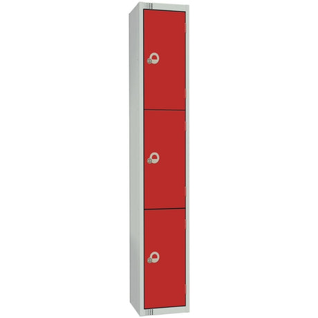 Elite Four Door Electronic Combination Locker with Sloping Top Red - W982-ELS Steel Lockers 450mm Deep Elite Lockers   