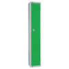 Elite Single Door Padlock Locker with Sloping Top Green - W984-PS Steel Lockers 450mm Deep Elite Lockers   