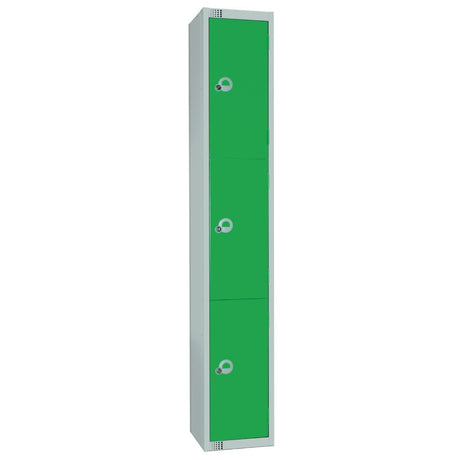 Elite Three Door Manual Combination Locker Locker Green - W986-CL Steel Lockers 450mm Deep Elite Lockers   