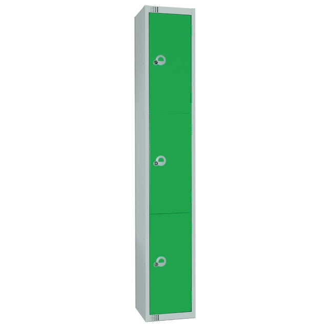 Elite Three Door Manual Combination Locker Locker Green - W986-CL Steel Lockers 450mm Deep Elite Lockers   