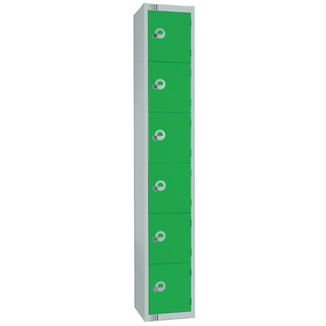 Elite Six Door Manual Combination Locker Locker Green - W988-CL Steel Lockers 450mm Deep Elite Lockers   