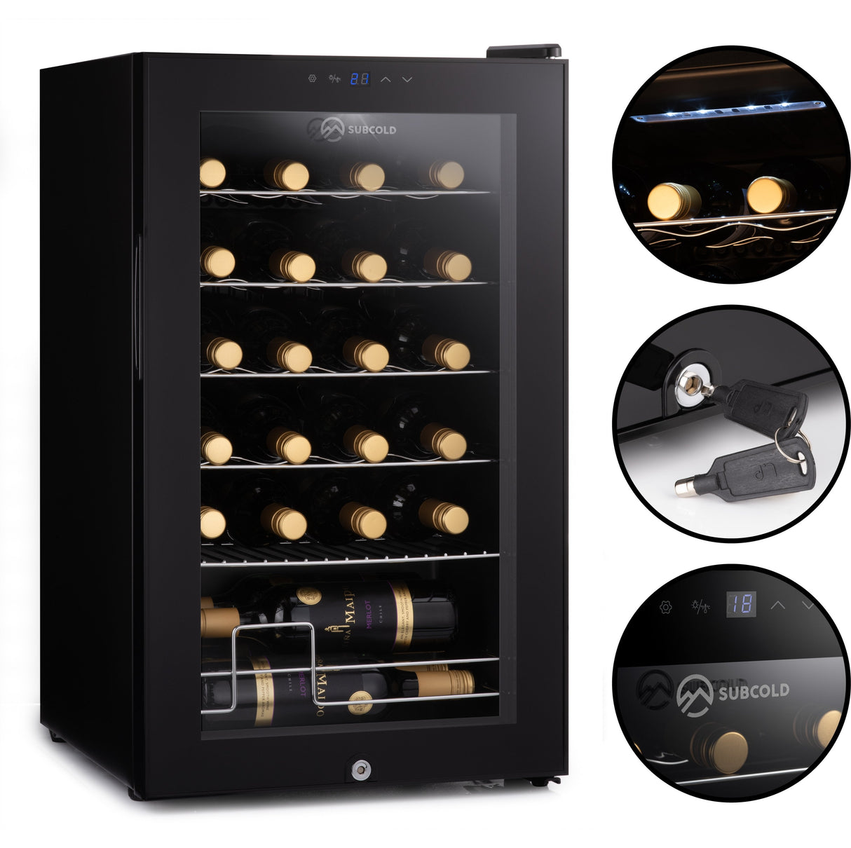 Subcold Viva24 LED Wine Cooler Drinks Display Fridge 24 Bottle Capacity
