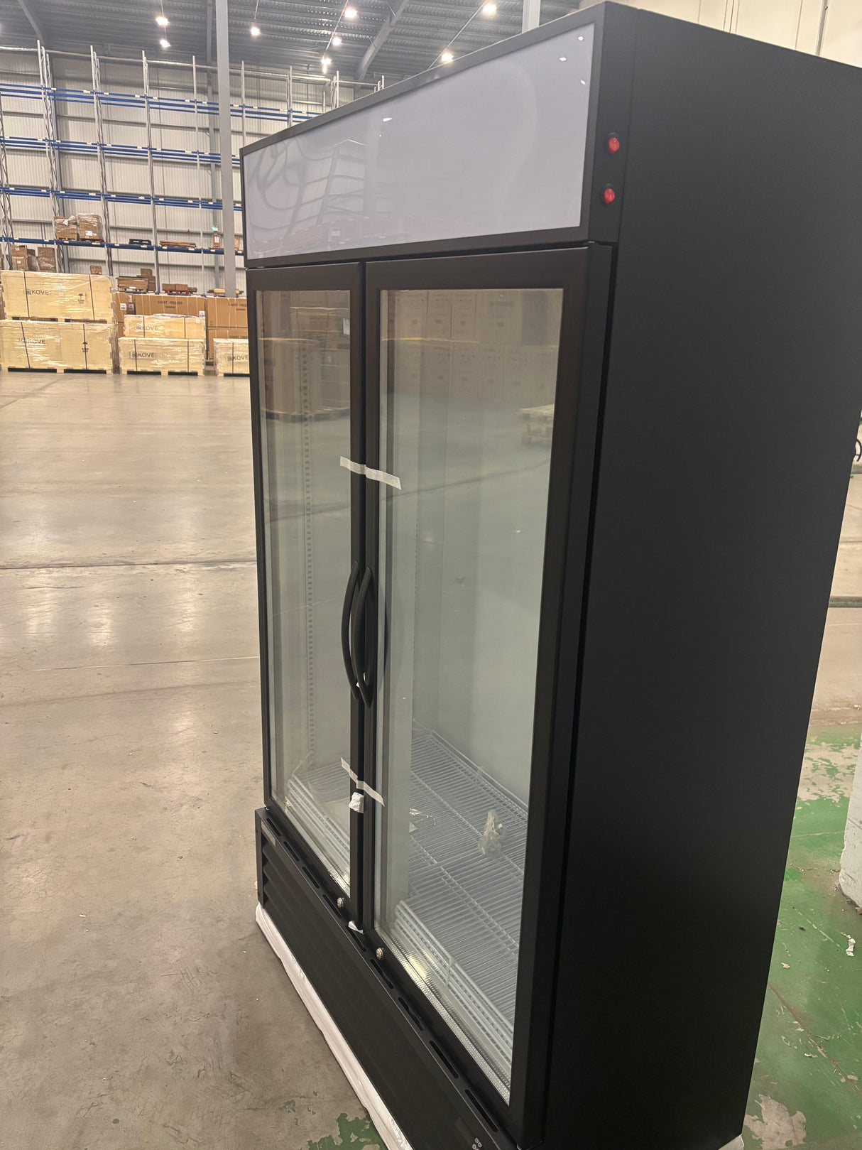 Empire Double Door Display Cooler Hinged – B Energy Rated Commercial Fridge with Merchandising Canopy | CL-690A - Graded Item