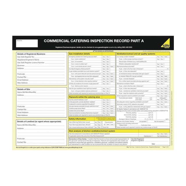 Gas Safety Certificate (1-5 Appliances) - X745  Non Branded   