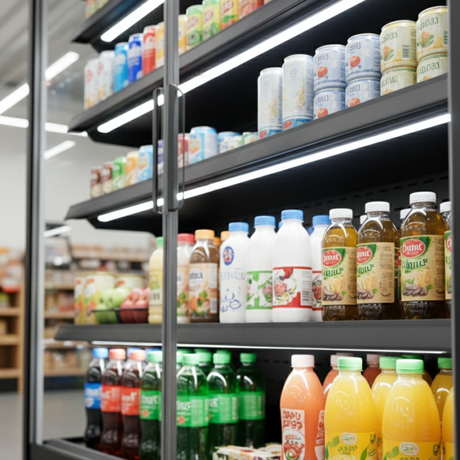 Prodis Panoramic Frameless Glass Door Multideck Black | XMD1250-MK2-K Refrigerated Merchandisers Prodis