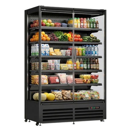Prodis Panoramic Frameless Glass Door Multideck Black | XMD1250-MK2-K Refrigerated Merchandisers Prodis