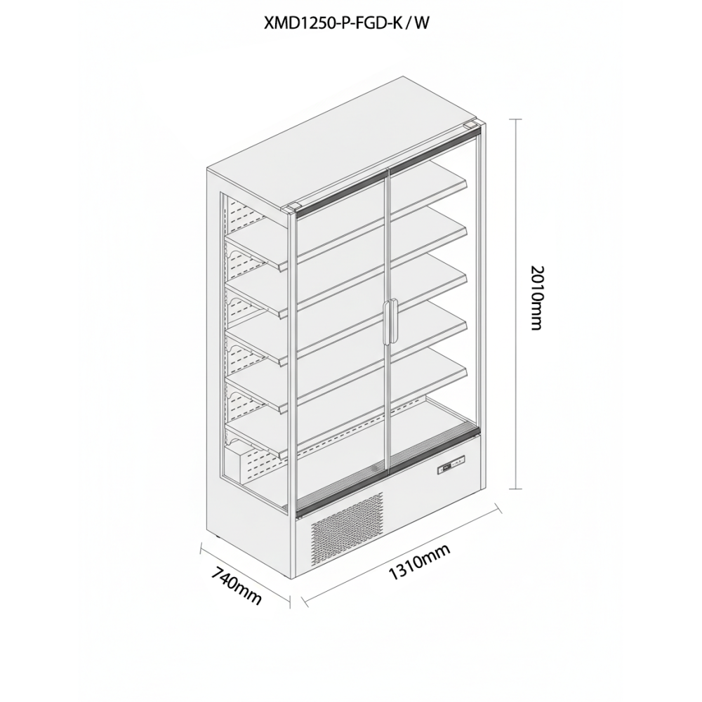 Prodis Panoramic Frameless Glass Door Multideck Black | XMD1250-MK2-K Refrigerated Merchandisers Prodis