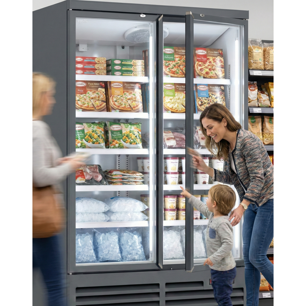 Prodis Heavy Duty Low Energy Double Door Display Freezer | XPD1250-N-MK2