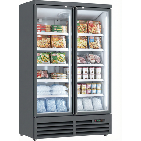 Prodis Heavy Duty Low Energy Double Door Display Freezer | XPD1250-N-MK2 Upright Glass Door Freezers Prodis