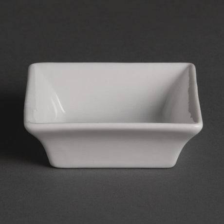 Olympia Whiteware Miniature Square Dishes 75mm (Pack of 12) - Y136 Olympia Crockery Olympia   