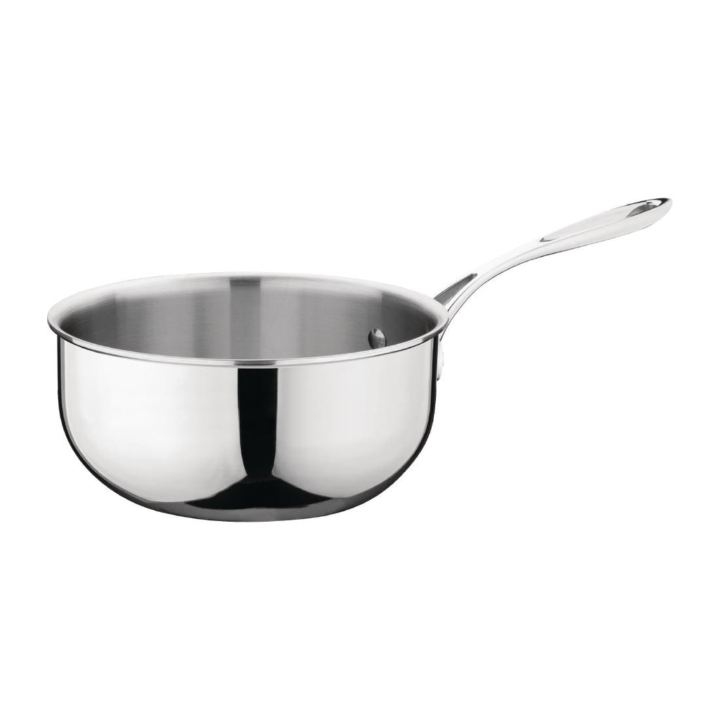Vogue Stainless Steel & Aluminium Tri-Wall Flared Sauté Pan 20cm - Y240  Vogue   