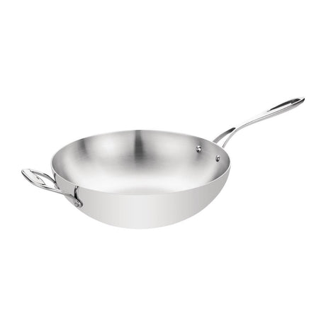Vogue Tri Wall Wok Flat Base 35cm - Y261 Induction Pans & Woks Vogue