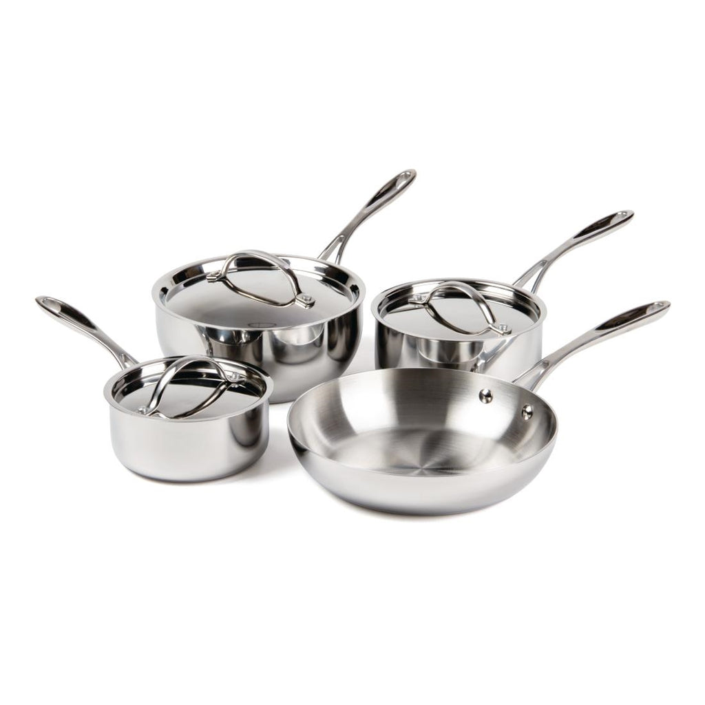 Vogue Stainless Steel & Aluminium Tri-Wall Pan Set (Pack of 4) - S888  Vogue   