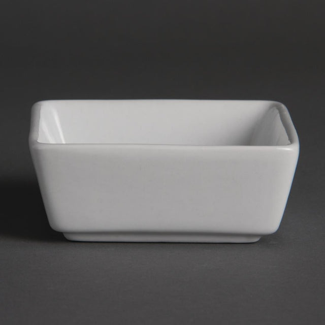 Olympia Mini Square Dishes White 90ml 85mm (Pack of 12) - Y729 Olympia Crockery Olympia   