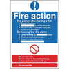 Fire Action Sign - Y919  Vogue   