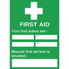 First Aiders Nearest First Aid Box Sign - Y922  Vogue   