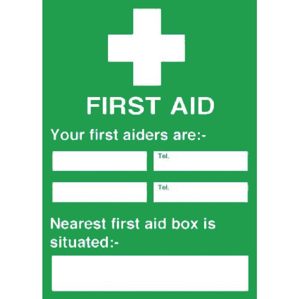 First Aiders Nearest First Aid Box Sign - Y922  Vogue   