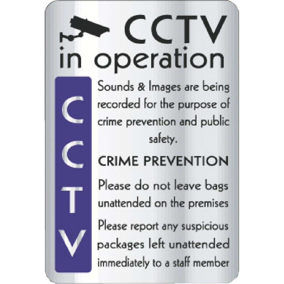 Vogue CCTV In Operation Crime Prevention Sign - Y928  Vogue   