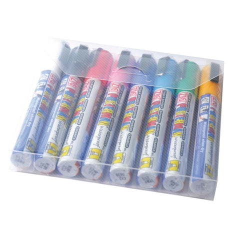 Securit Posterman 6mm All Weather Marker Assorted Colours (Pack of 8) - Y993  Securit   