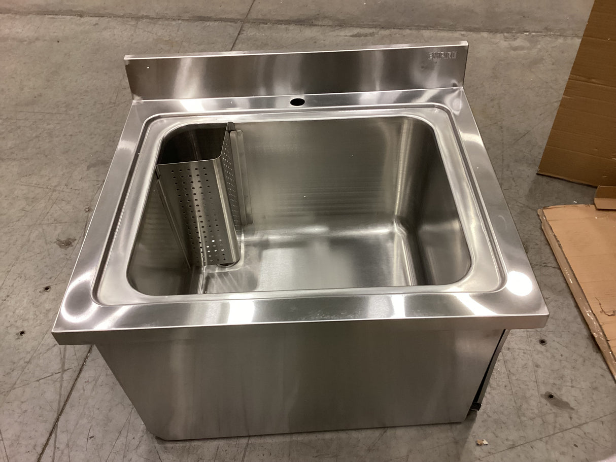 Empire Single Pot Wash Sink – Stainless Steel Catering Sink with Undershelf | PW-800-CB-1 - Graded Item Pot Wash Sinks Empire