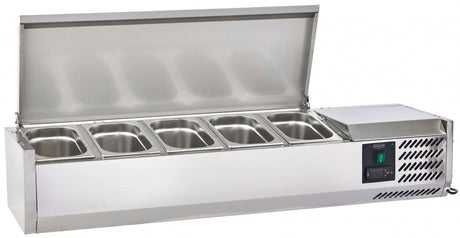 Sterling Pro Cobus Topping Well Stainless Steel Lid 5 x GN1/4 - SPT1200-330-SS VRX Topping Units Sterling Pro   