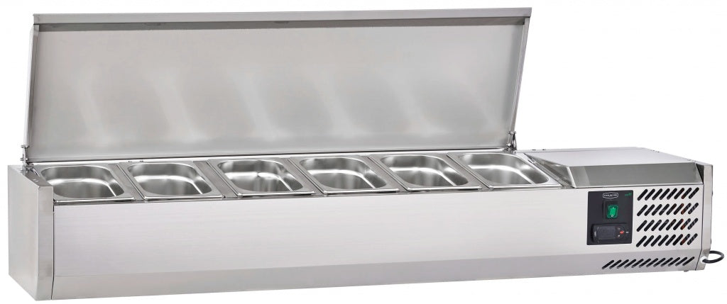 Sterling Pro Cobus Topping Well Stainless Steel Lid 6 x GN1/4 - SPT1400-330-SS VRX Topping Units Sterling Pro   