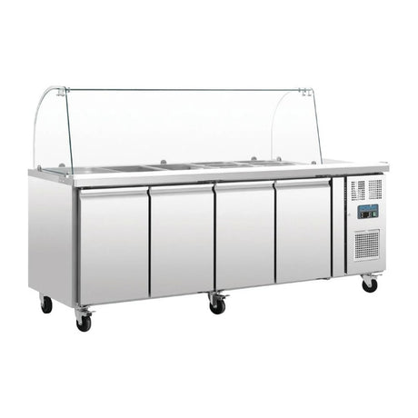 Polar U-Series Four Door Refrigerated Gastronorm Saladette Counter - CT395