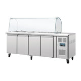 Polar U-Series Four Door Refrigerated Gastronorm Saladette Counter - CT395 Saladette Counters Polar   