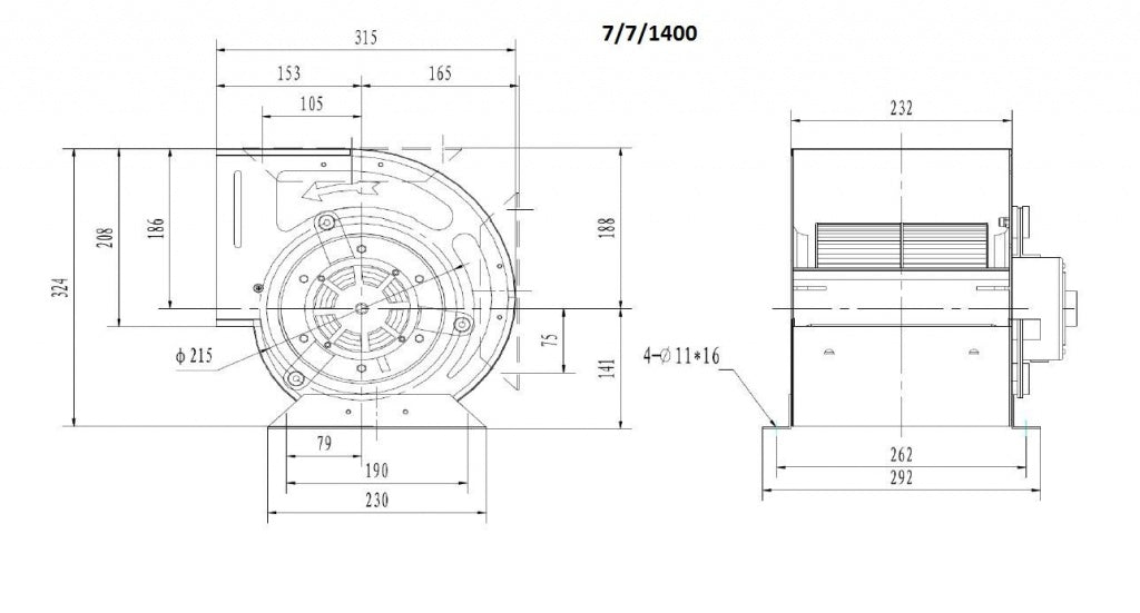 Combisteel Centrifugal Kitchen Extractor Fan 7/7 1500 m3/h - 7225.0045 Centrifugal Kitchen Extractor Fans Combisteel   