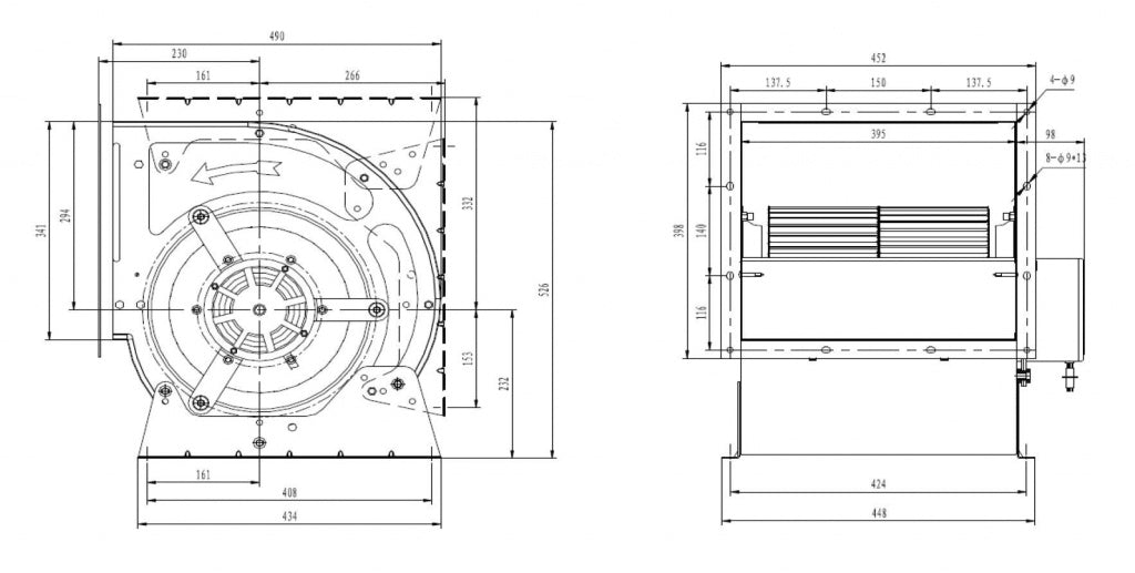 Combisteel Centrifugal Kitchen Extractor Box Fan 12/12 6800 m3/h - 7225.0170 Centrifugal Kitchen Extractor Fans Combisteel   