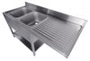 Combisteel Double Left Hand Bowls Dishwasher Sink 1600 x 700mm - 7333.1420 Dishwasher Sinks Combisteel   