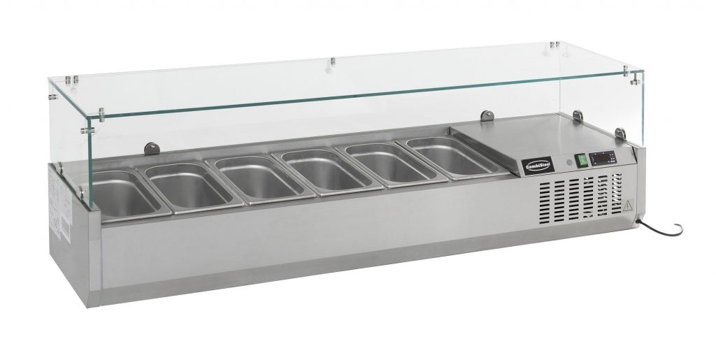 Combisteel Refrigerated Topping Unit with Glass Surround 1/3 GN x 7 - 7450.0019 VRX Topping Units Combisteel   