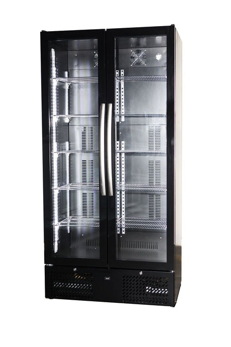 Combisteel Double Hinged Glass Door Upright Display Cooler Fridge BDK-458 - 7455.1353 Upright Double Glass Door Chillers Combisteel   