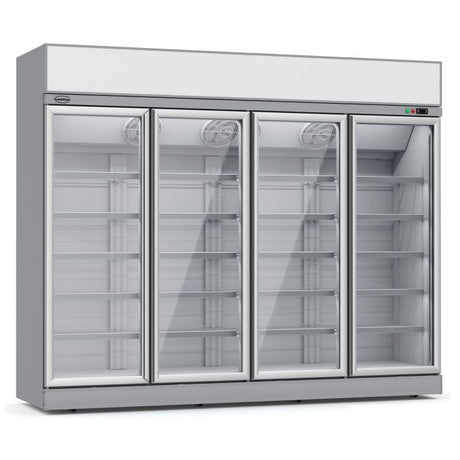 Combisteel Four Hinged Glass Door Freezer Merchandiser 2060Ltr - 7455.2440 Upright Glass Door Freezers Combisteel   