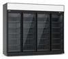 Combisteel Four Hinged Glass Door Fridge Merchandiser Black 2060Ltr - 7455.2417 Four Door Bottle Coolers Combisteel   