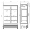 Combisteel Double Hinged Glass Door Fridge Merchandiser BEZ-750 GD 750Ltr - 7455.1390