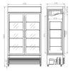 Combisteel Double Hinged Glass Door Fridge Merchandiser BEZ-750 GD 750Ltr - 7455.1390 Upright Double Glass Door Chillers Combisteel   