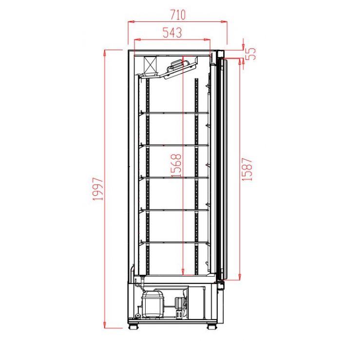 Combisteel Single Glass Door Display Cooler Fridge JDE-600R - 7455.2212 Refrigerated Floor Standing Display Combisteel   