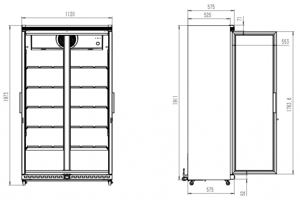 Combisteel Double Hinged Glass Door Fridge Merchandiser AVL-785R 785Ltr - 7455.3300 Upright Double Glass Door Chillers Combisteel   