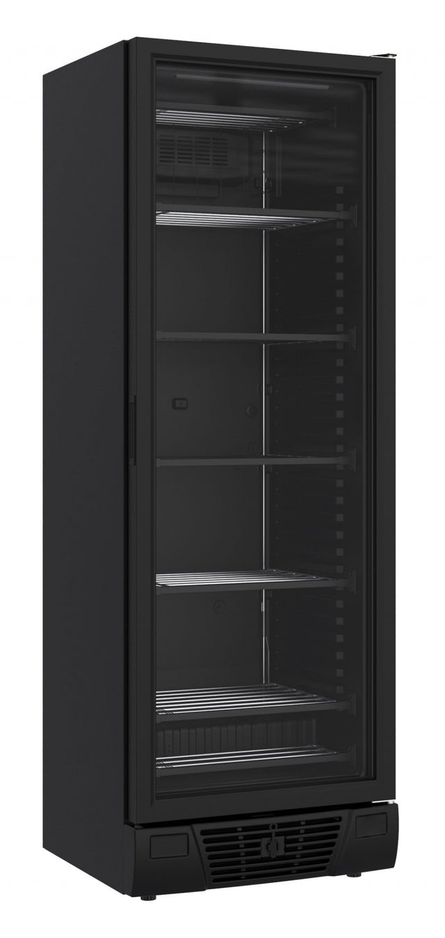 Combisteel Single Glass Door Display Freezer 382 Litre Black - 7464.0064 Upright Glass Door Freezers Combisteel   